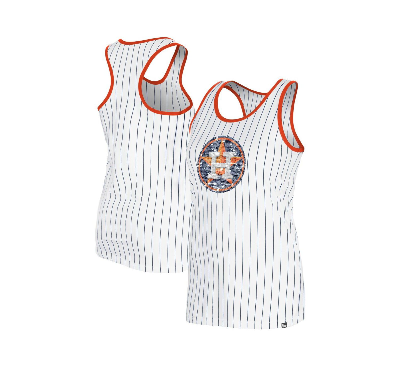 New Era Женский топ-майка Houston Astros Gameday Pinstripe белый