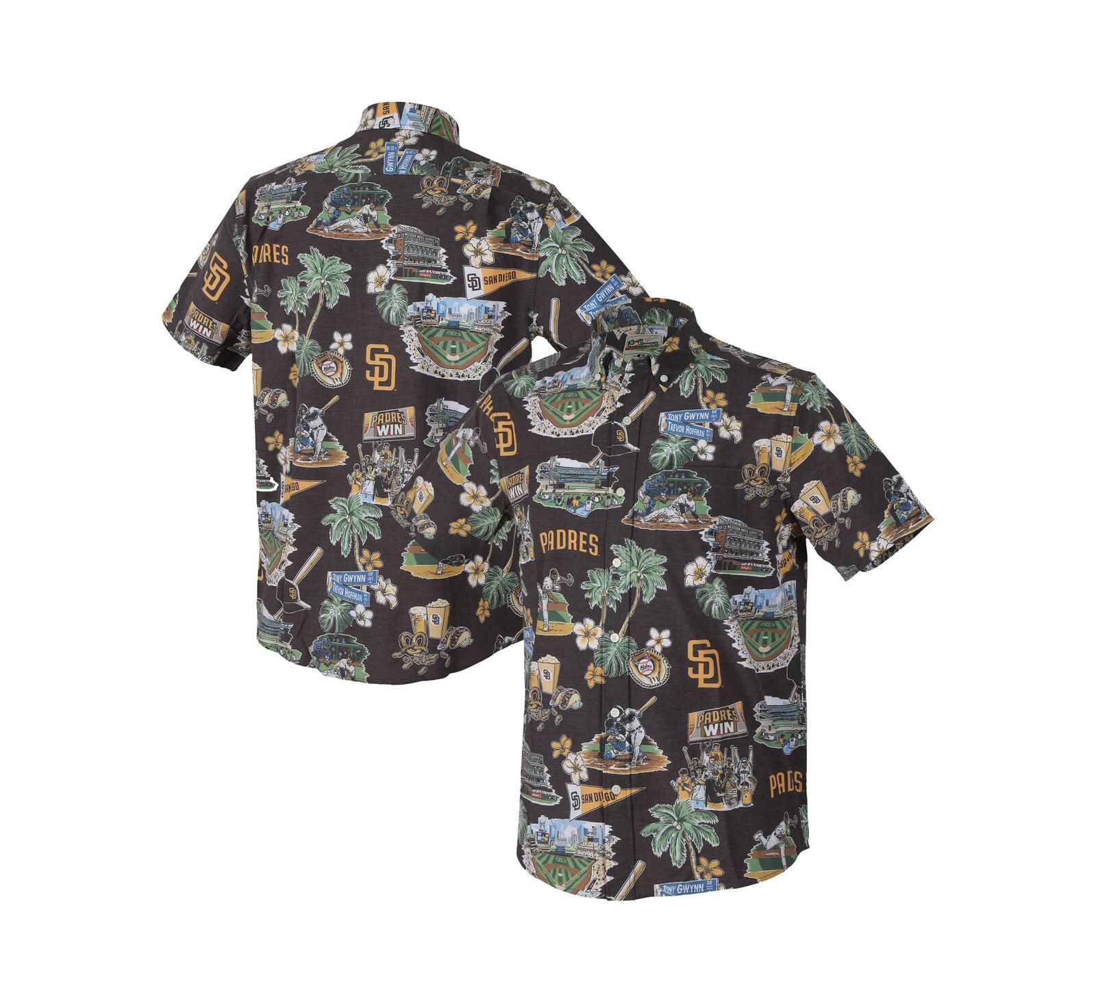 Мужская рубашка Reyn Spooner Brown San Diego Padres Scenic Tri-Blend Performance Button-Up