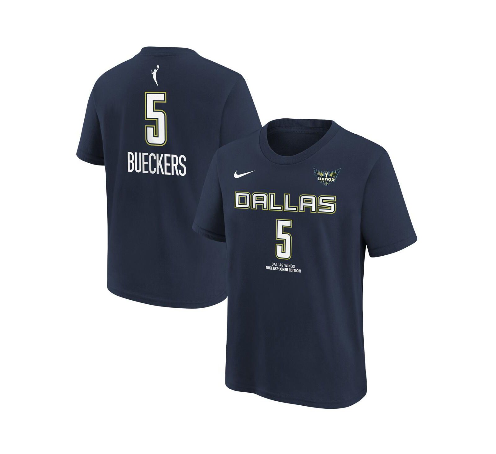 Nike футболка Paige Bueckers Navy Dallas Wings 2025 WNBA Draft Explorer Edition для мальчиков и девочек