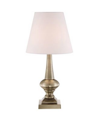 Настольная лампа 360 Lighting Traditional Desk Table Lamp 19" High Antique Brass Metal White Empire Shade
