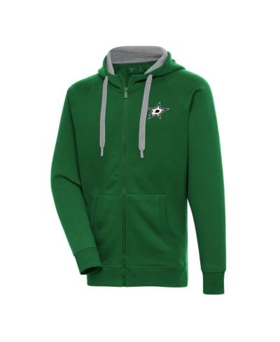 Худи Antigua Men's Kelly Green Dallas Stars Metallic Logo Victory Full-Zip