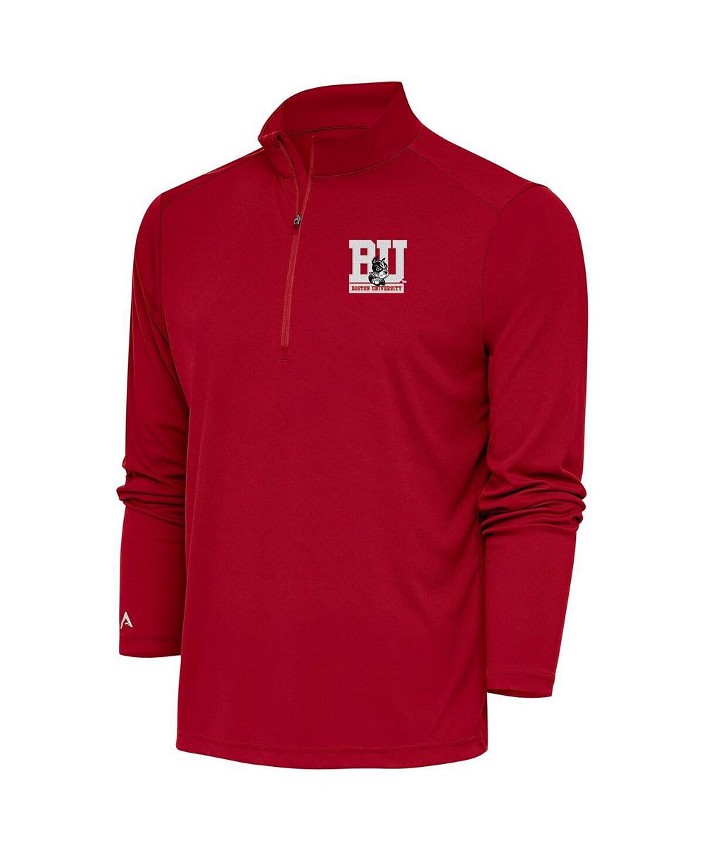 Толстовка Antigua Men's Scarlet Boston University Tribute Quarter-Zip