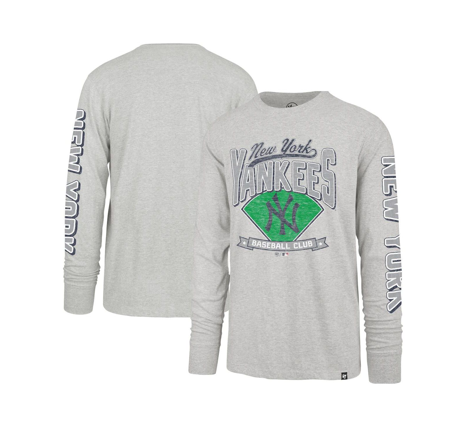 '47 Brand Мужская футболка Gray New York Yankees Fair Ball Franklin Long Sleeve