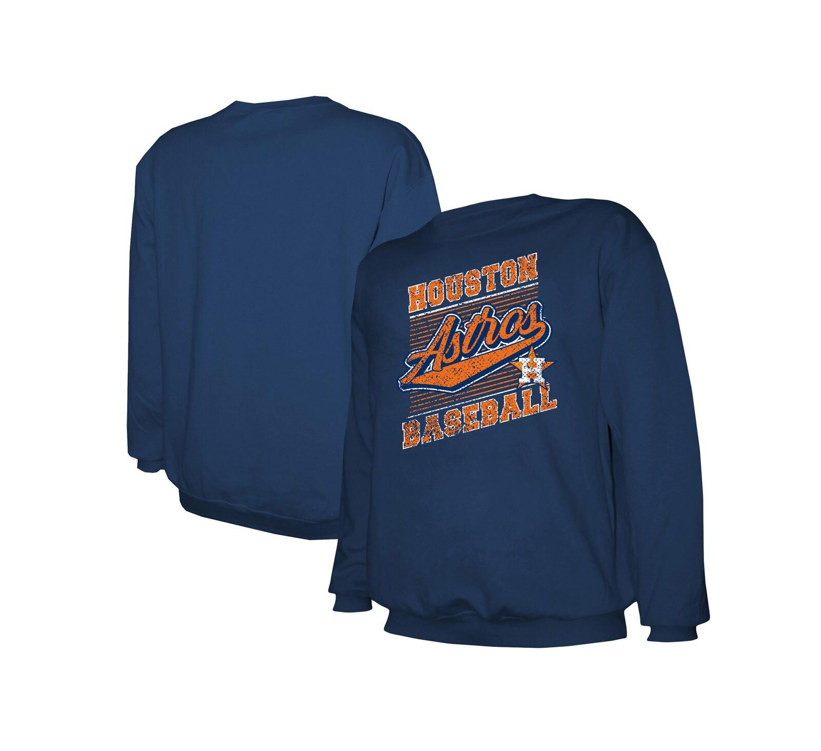 Свитшот Stitches Men's Navy Houston Astros Lightweight Crew