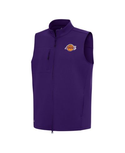 Мужской жилет Antigua Men's Purple Los Angeles Lakers Demand Full-Zip Vest