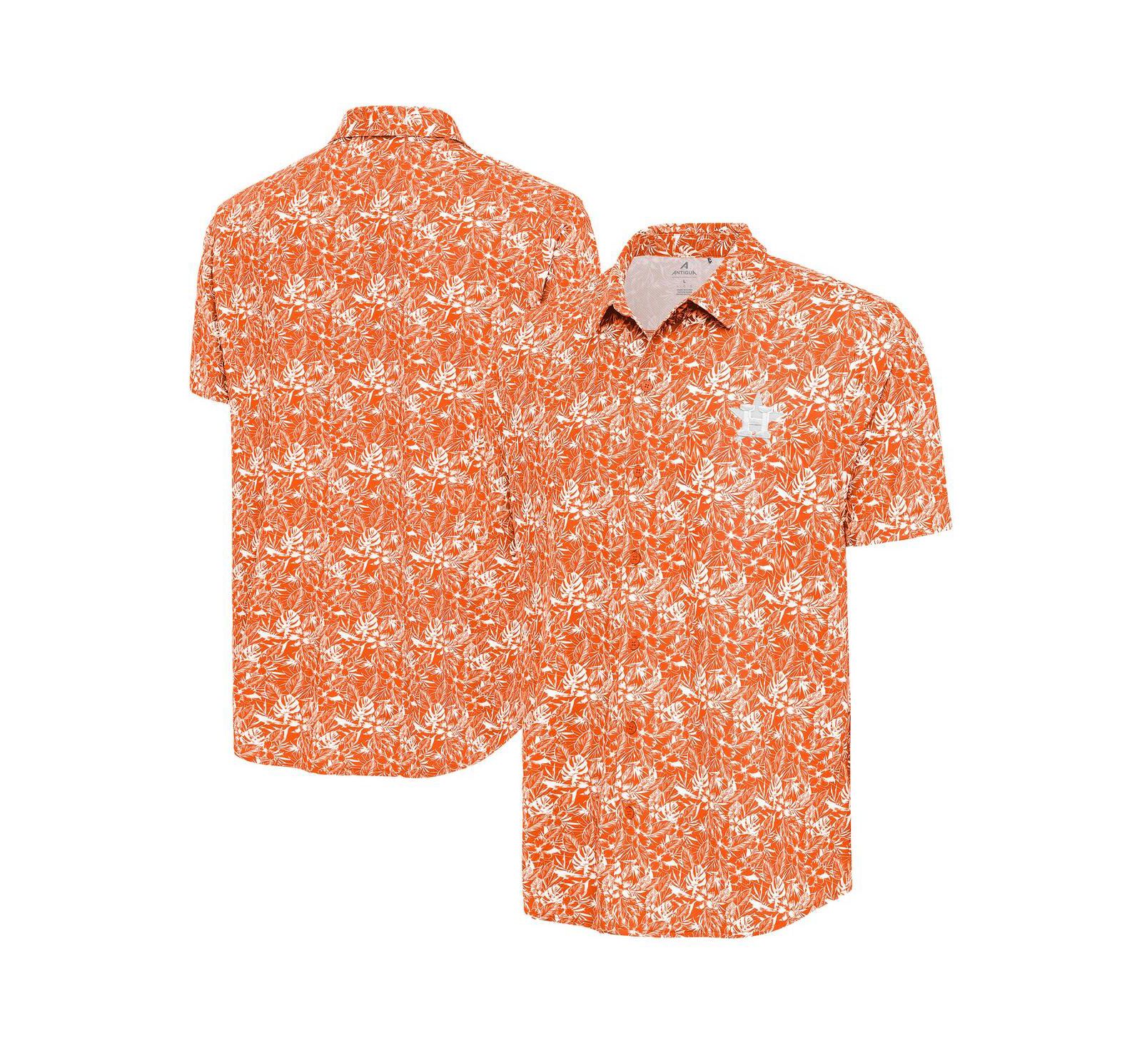 Мужская рубашка Antigua Orange Houston Astros Resort Button-Up