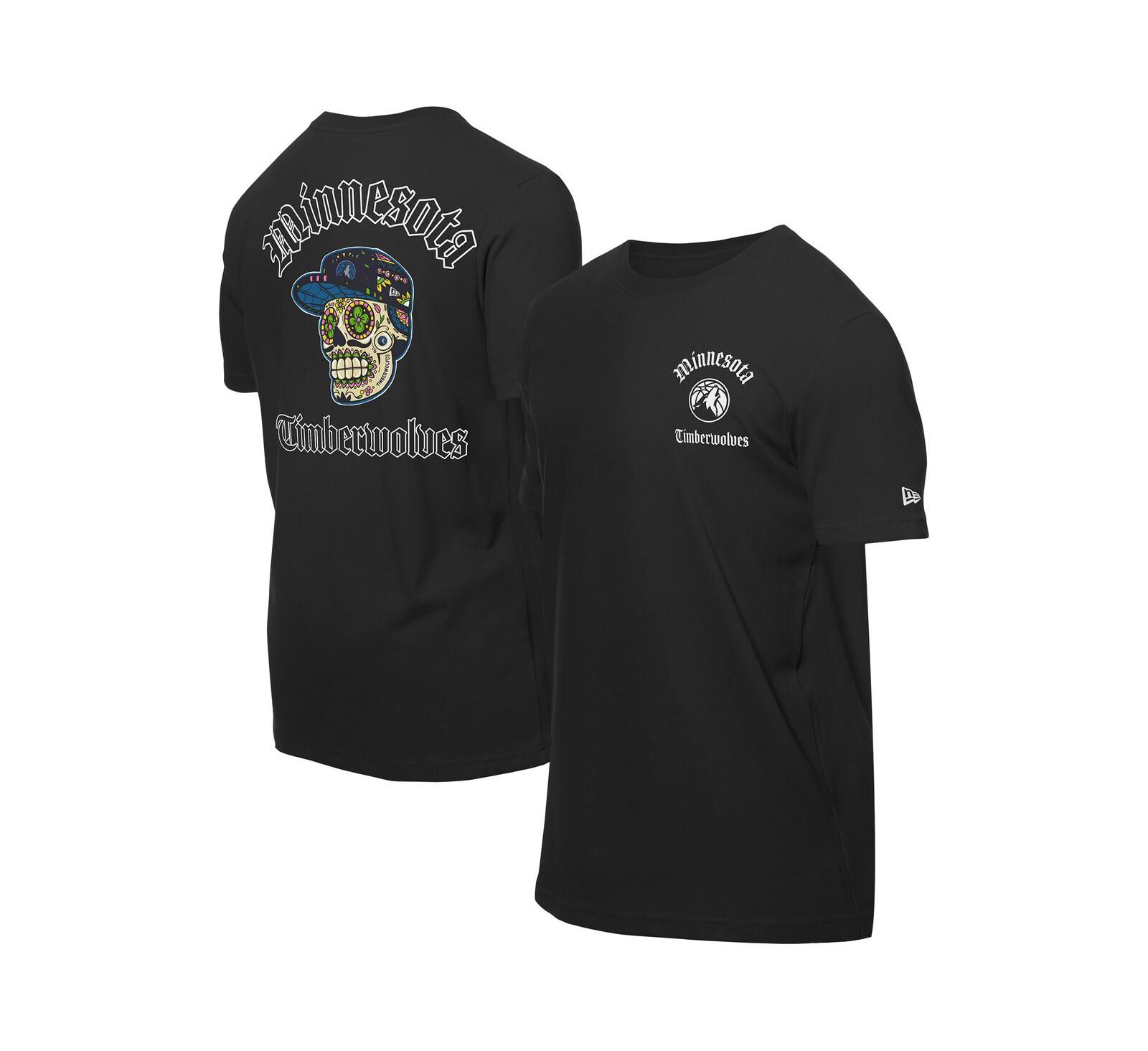 Мужская футболка New Era Black Minnesota Timberwolves Sugar Skulls