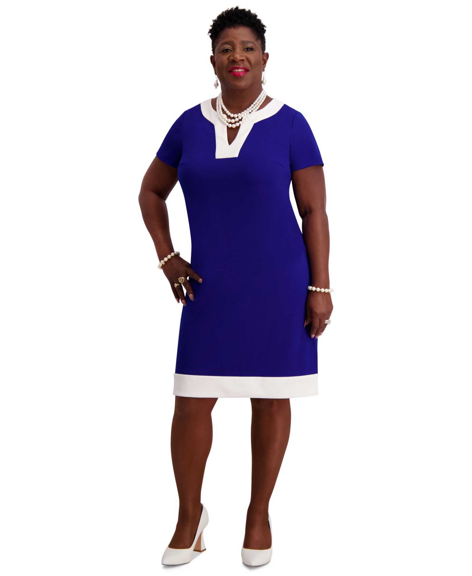 Kasper Women's Cap-Sleeve Framed Dress, Regular & Plus Sizes