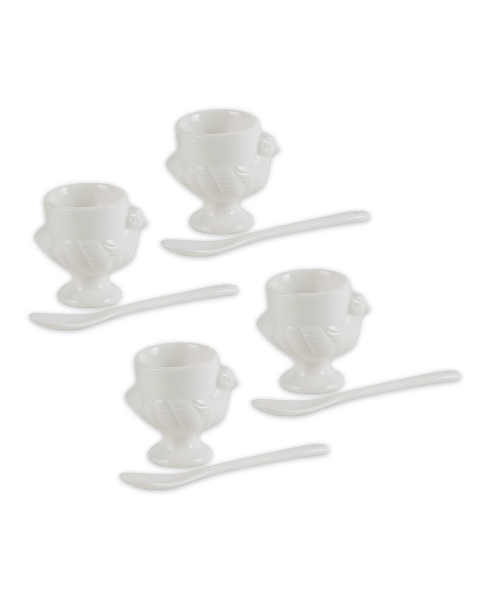 RSVP International 8-Piece Porcelain Egg Cups and Spoon Set