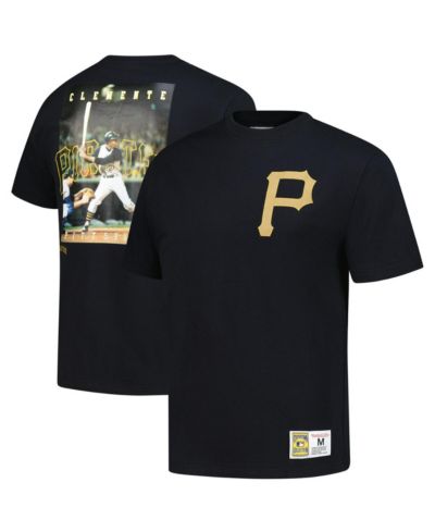Mitchell & Ness Men's Roberto Clemente Black Pittsburgh Pirates Legends Collection Vintage Logo T-Shirt