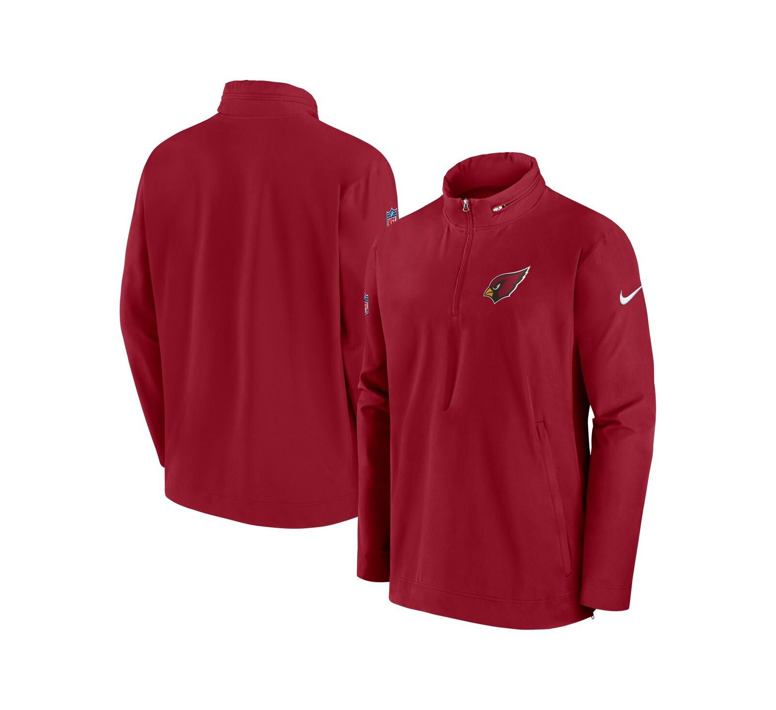 Nike Men's Cardinal Arizona Cardinals Sideline Coach Half-Zip Jacket
