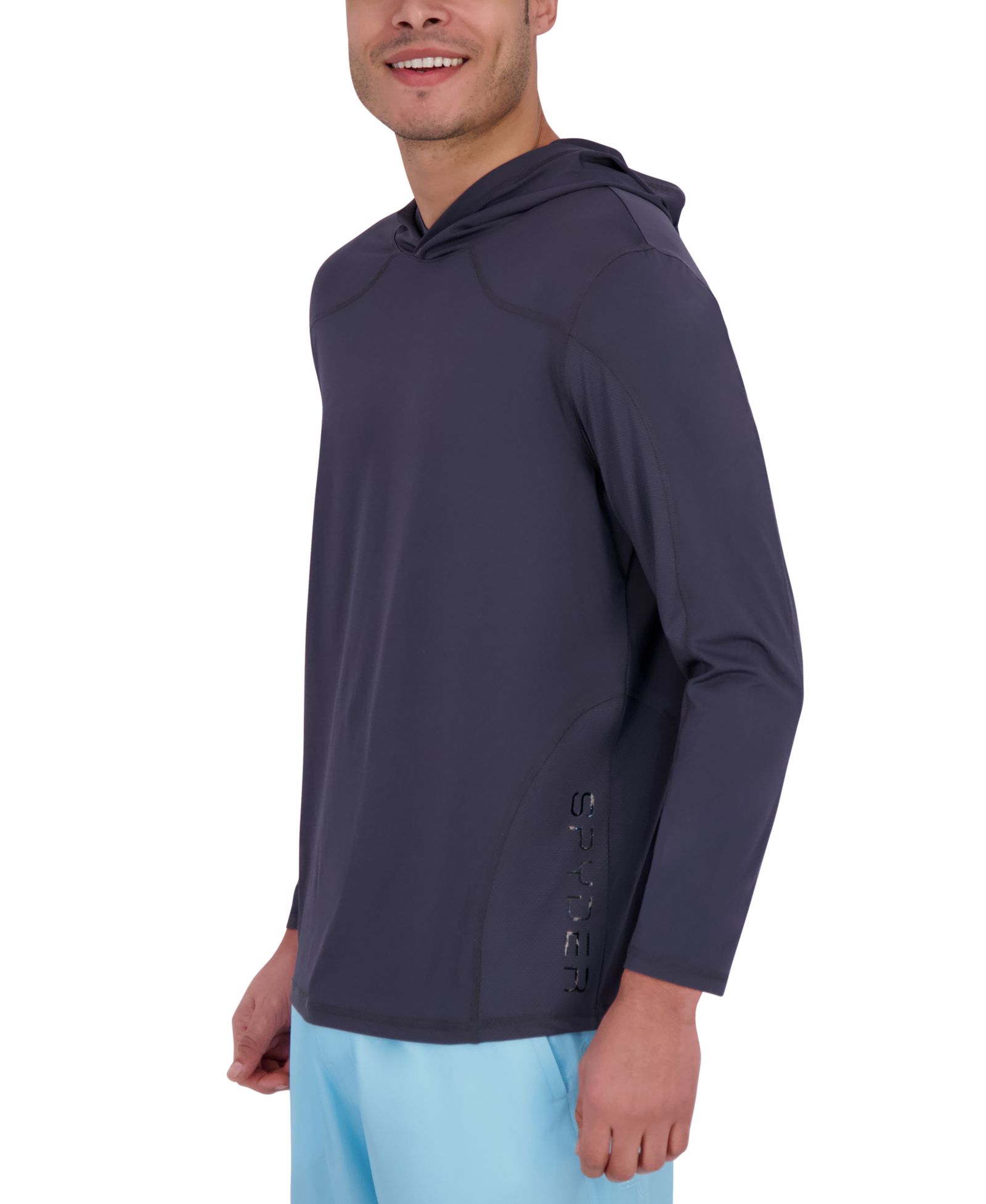 Spyder Men's Long Sleeve Textured Rashguard Swim Hoodie
