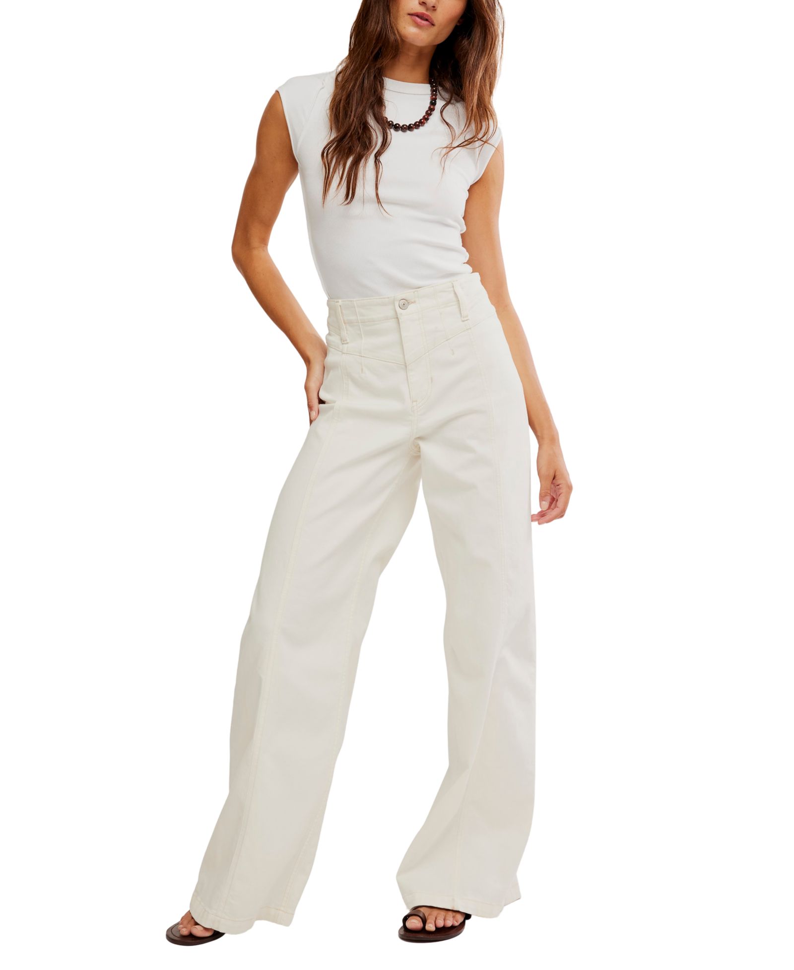 Free People Women's We The Free Libre Front-Seam Wide-Leg Jeans