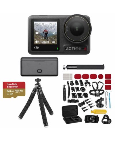 DJI Osmo Action 4 камера Adventure Combo, комплект с аксессуарами Froggi Extreme Sport и картой 64GB microSDXC