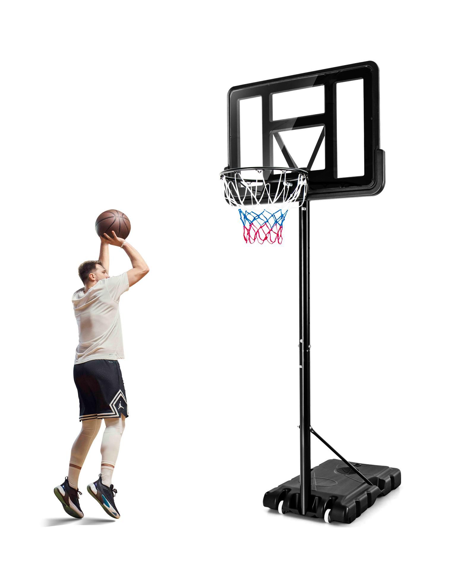 Стойка для баскетбольного кольца GOUUN Adjustable Portable Basketball Hoop Stand с защитным щитом и колесами