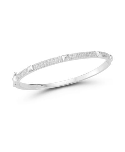 Rachel Zoe Plated Sterling Nail Head Pave Bangle