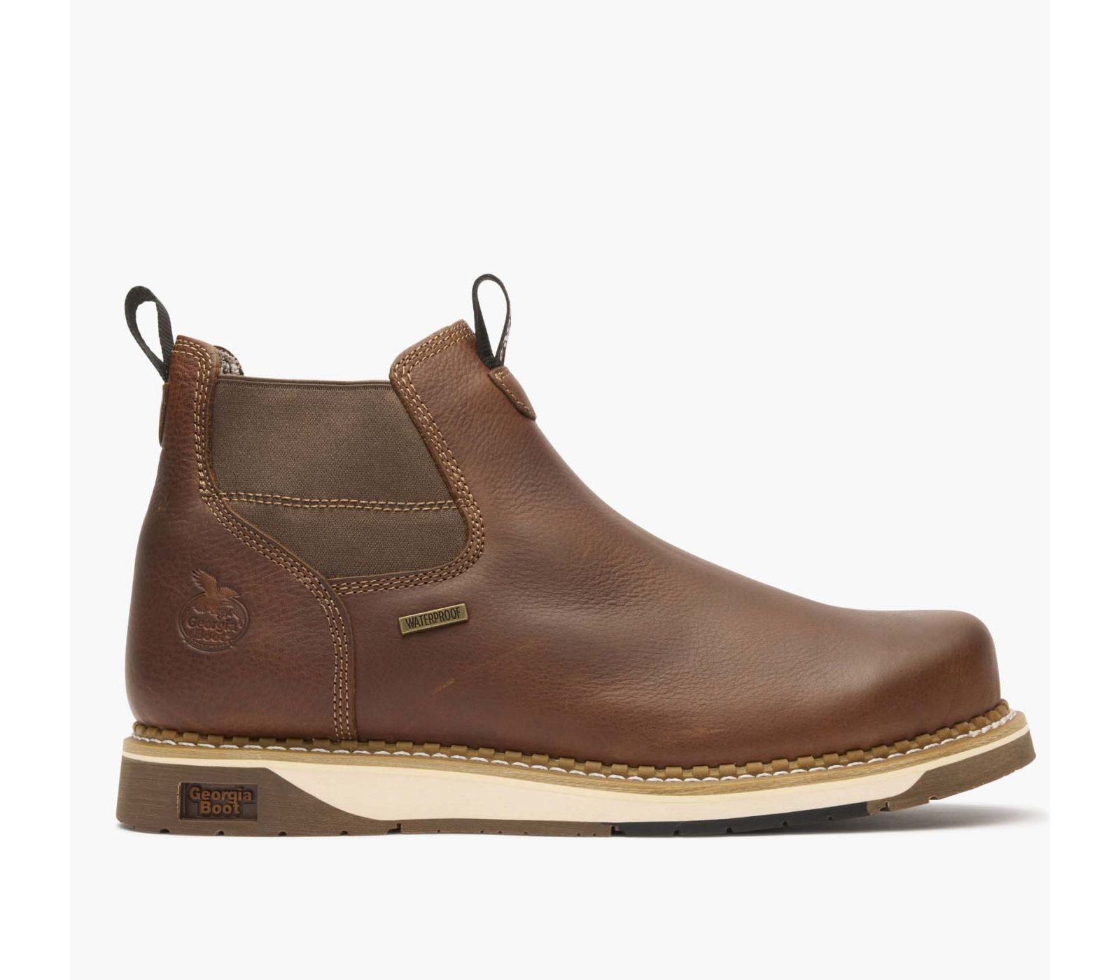 GEORGIA BOOT Men's AMP LT Wedge Steel Toe Waterproof Chelsea Work Boot