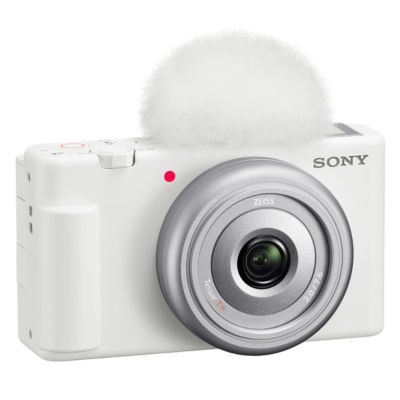 Sony ZV-1F Vlogging Camera,White w/Shooting Grip, Essential Accessories Kit