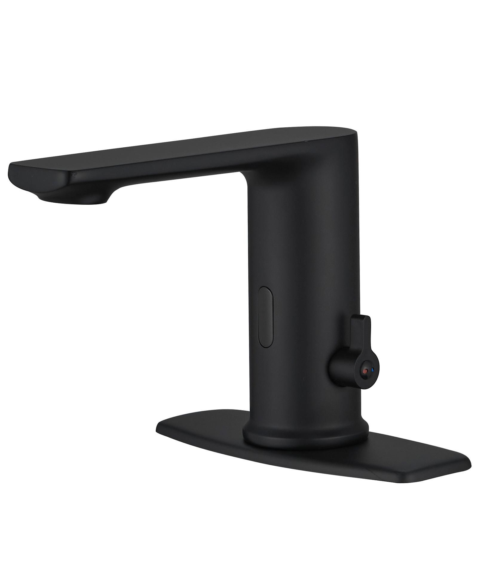 Greenspring Automatic Sensor Touchless Single Hole Bathroom Sink Faucet With Temperature Mixing Valve In Polished Chrome