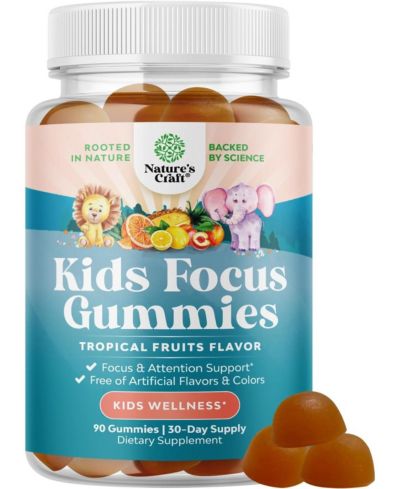 Детские жевательные витамины Kids Focus Gummies для концентрации внимания, 90 шт.