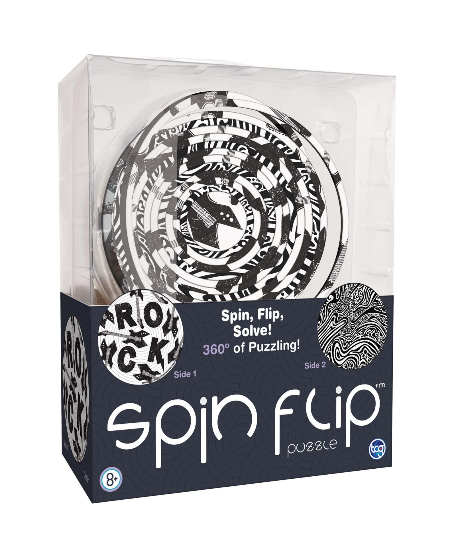 Двусторонняя головоломка Spinflip с 14 концентрическими кольцами, для детей от 8 лет