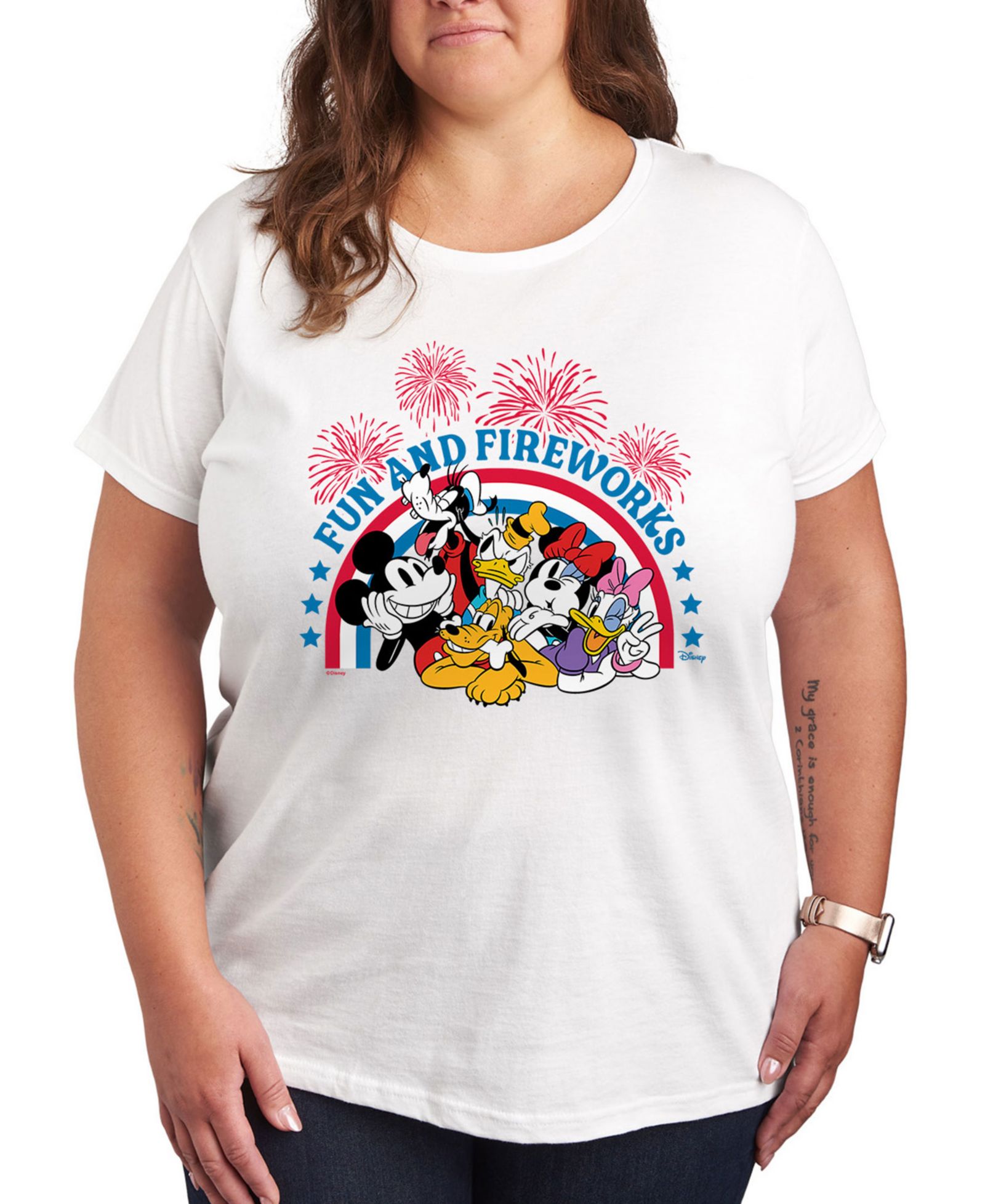 Hybrid Apparel Женская футболка Disney Mickey Minnie Americana Fun Fireworks