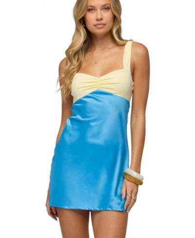 Edikted Women's Contrast Satin Effect Mini Dress