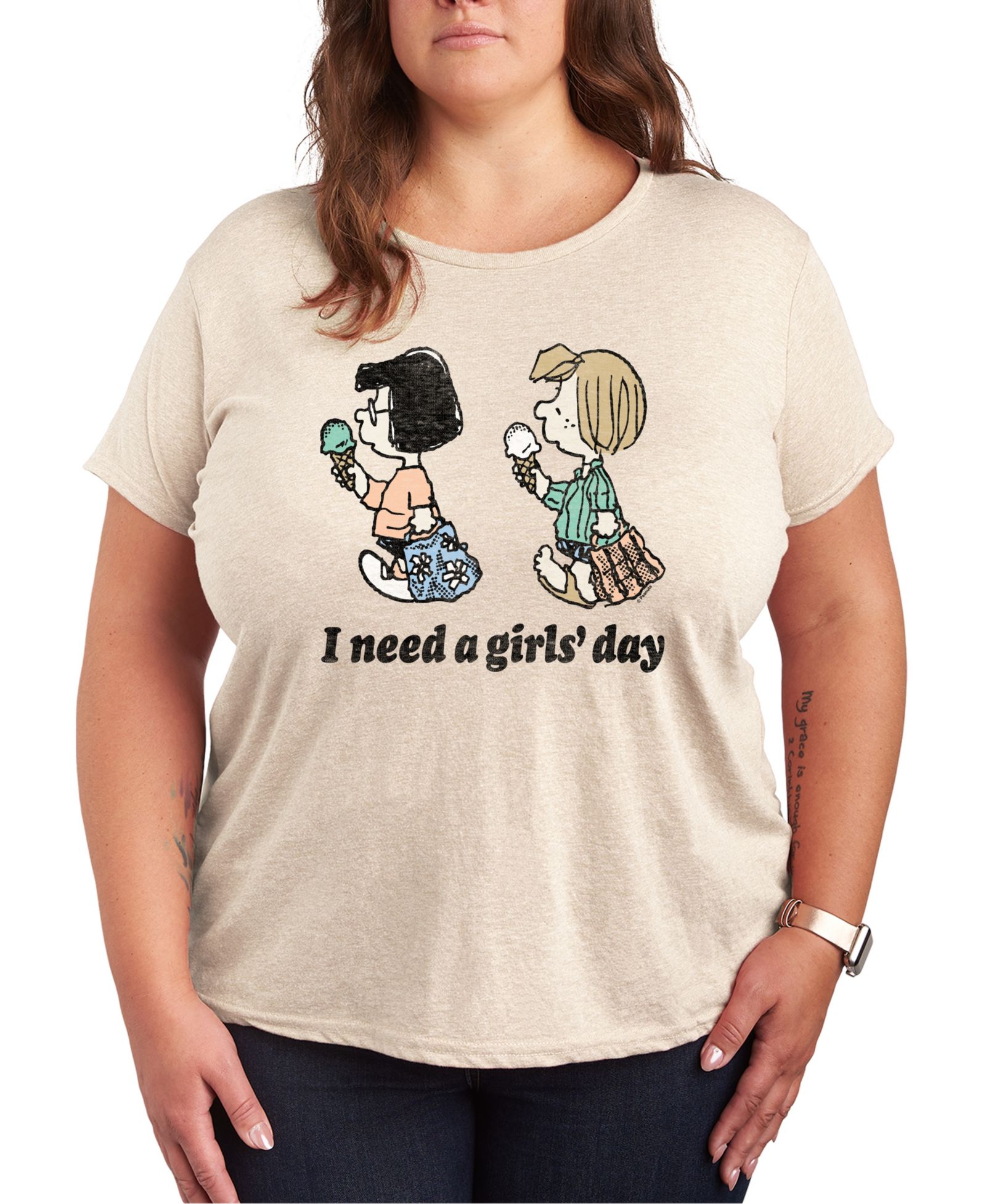 Hybrid Apparel Plus Size футболка Peanuts Need a Girls с графическим принтом