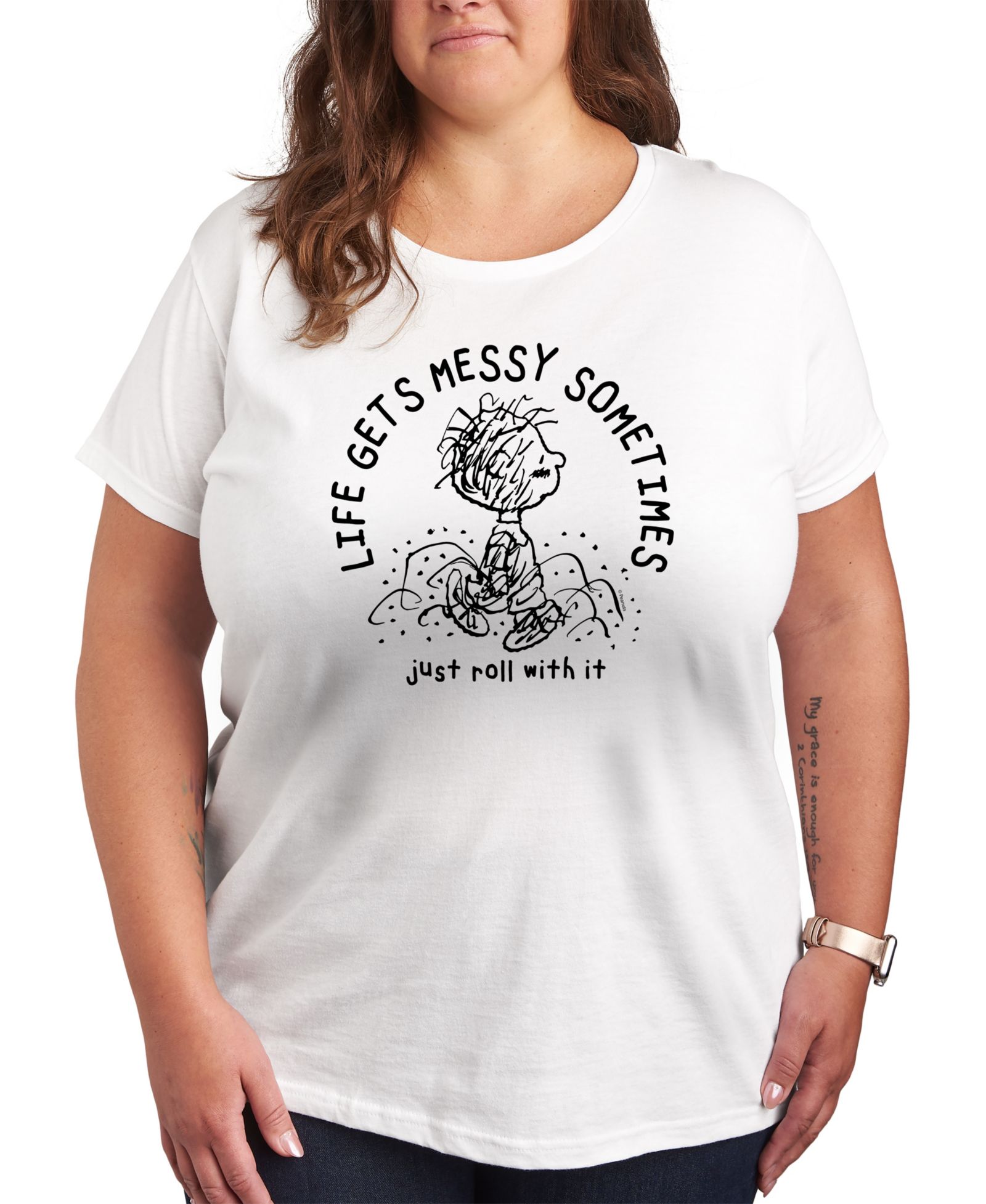 Графическая футболка Hybrid Apparel Peanuts Linus Life Gets Messy Plus Size