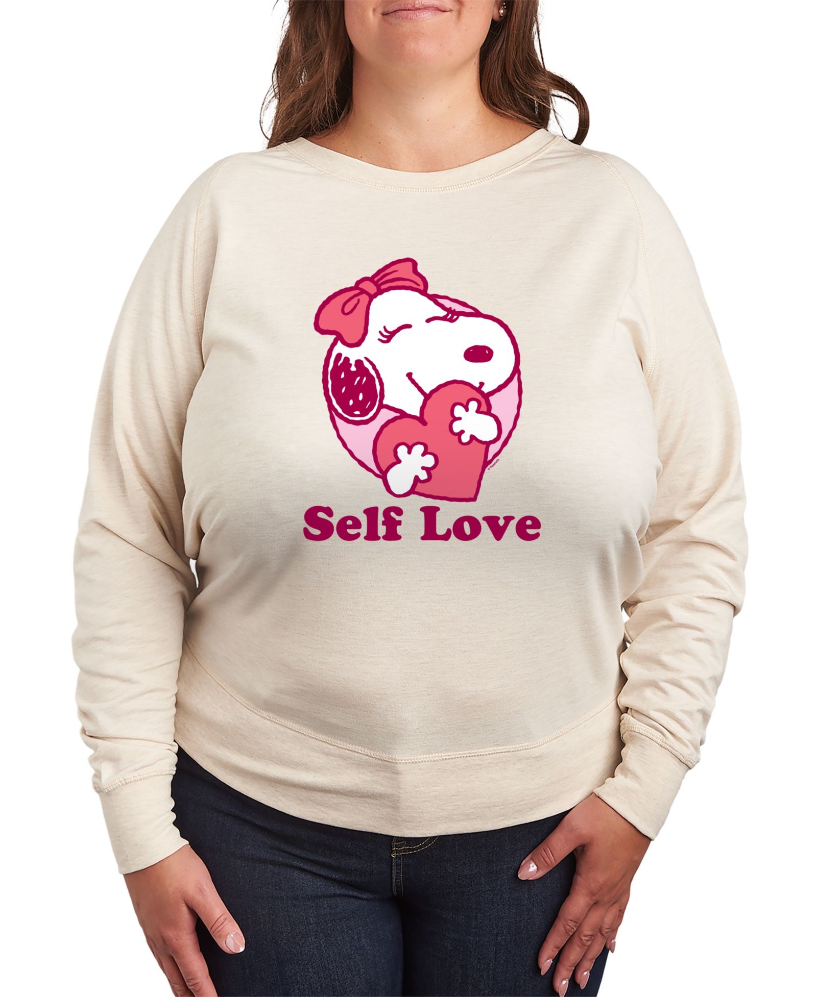 Hybrid Apparel Plus Size футболка Peanuts Self Love Graphic