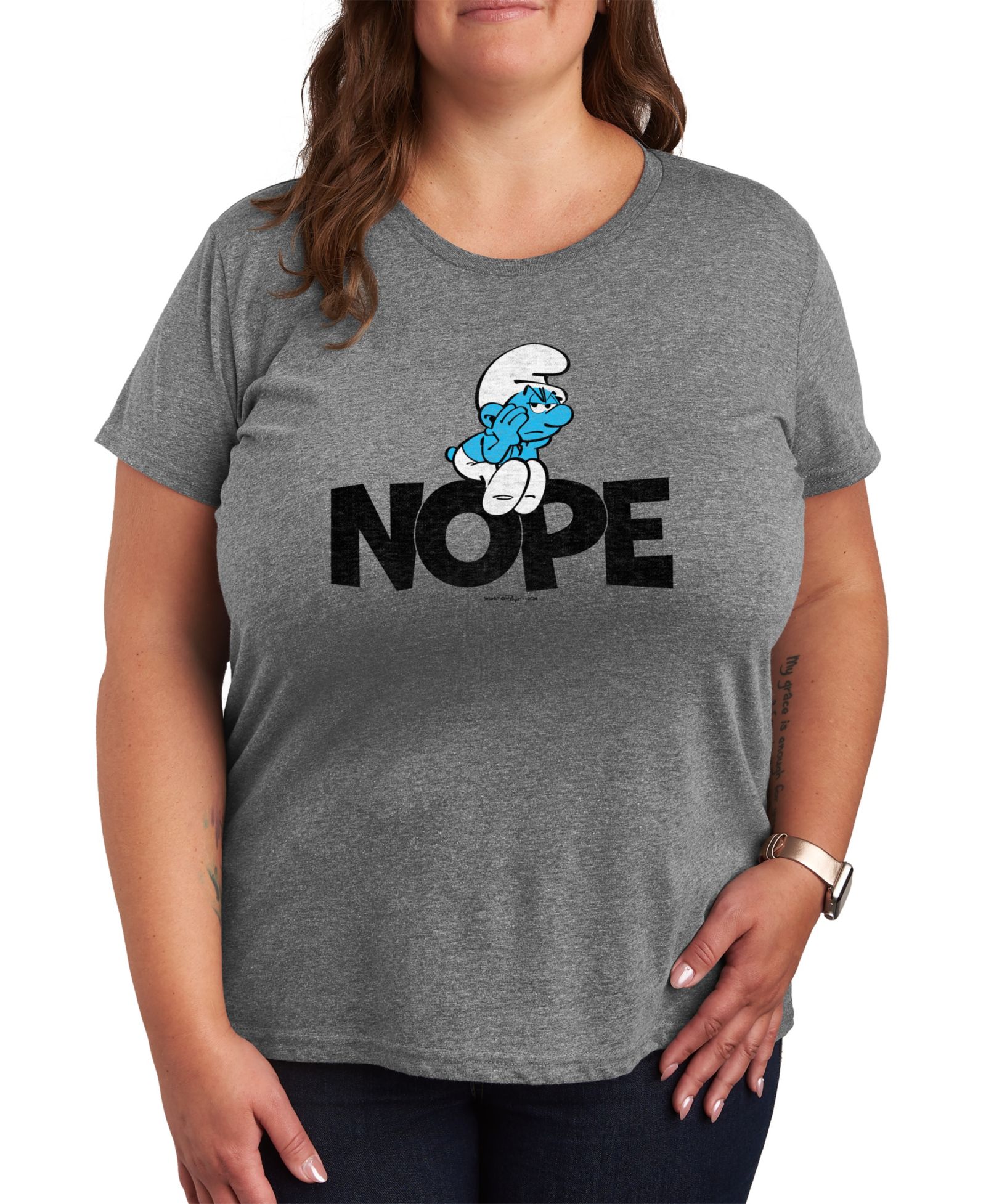 Женская футболка Hybrid Apparel Plus Size с принтом The Smurfs Nope