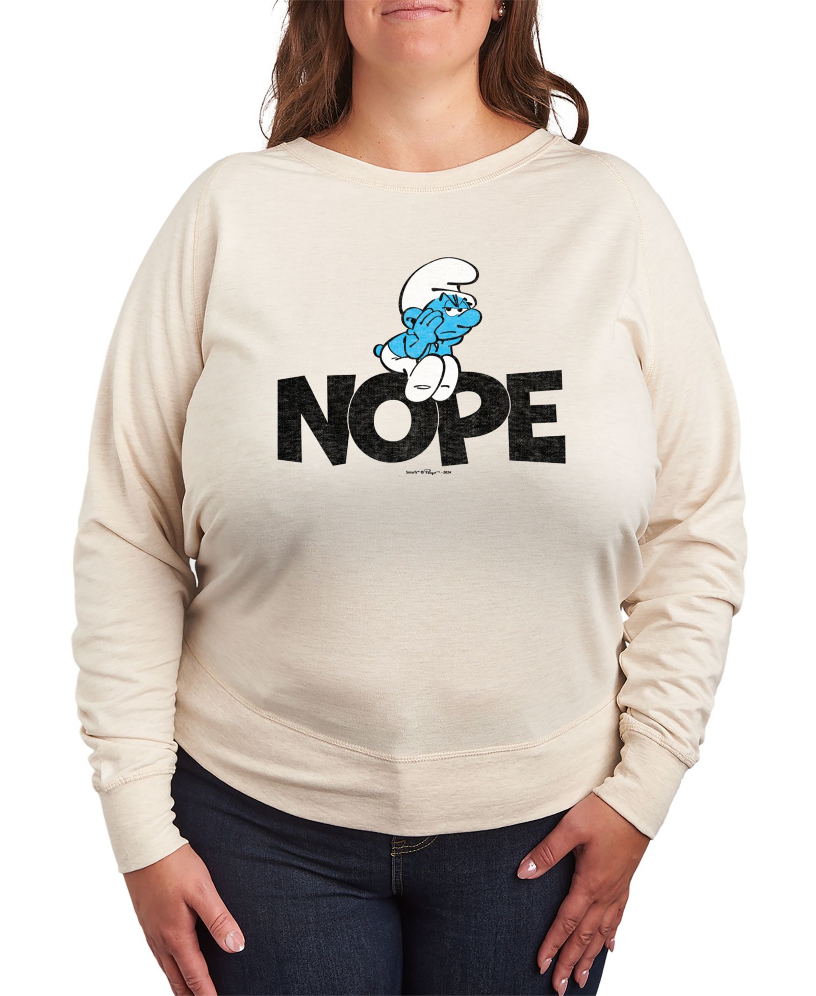 Женская футболка Hybrid Apparel Plus Size The Smurfs Nope Graphic Pullover