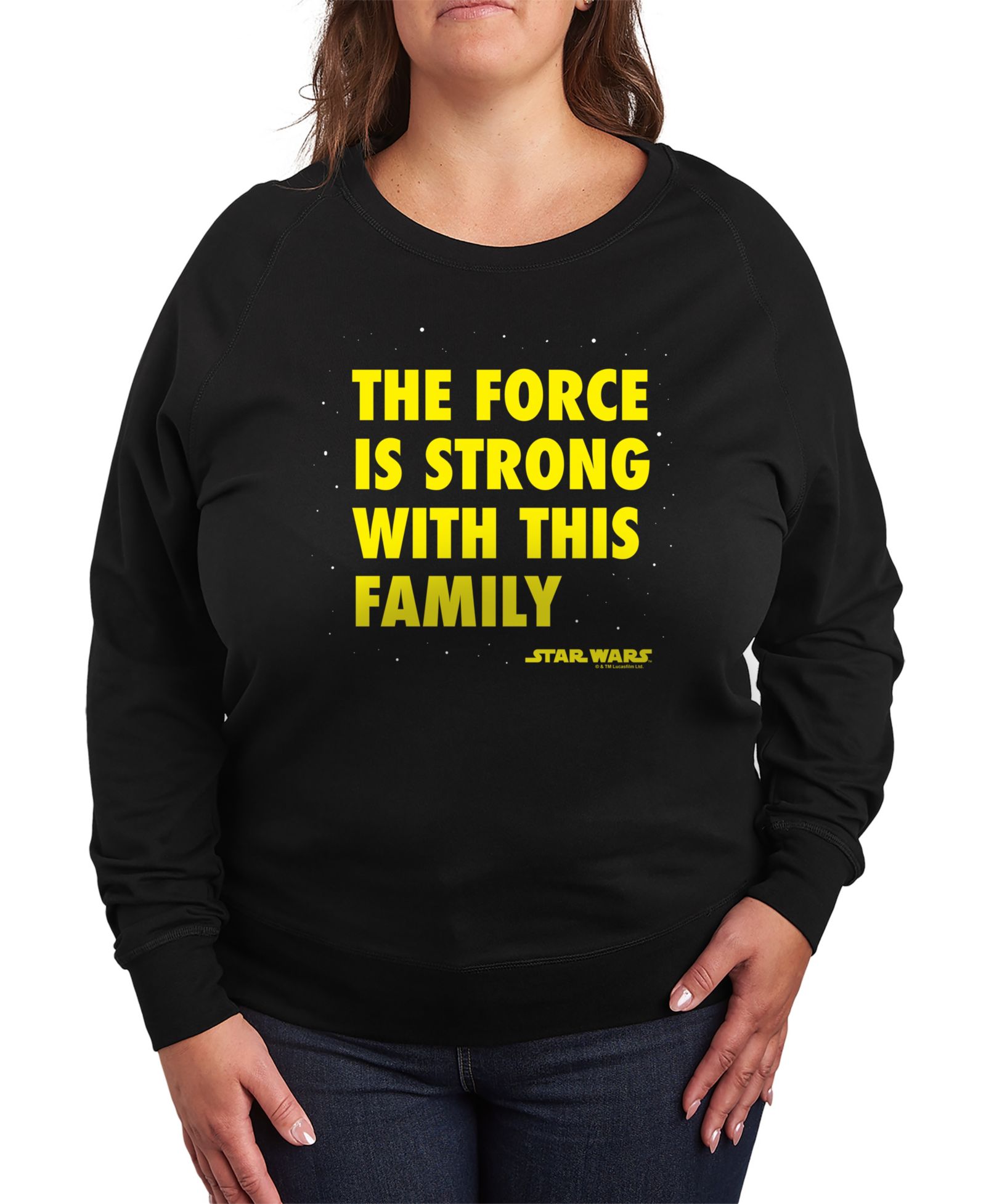 Женский пуловер Hybrid Apparel Plus Size Star Wars The Force is Strong with This Family с графическим принтом