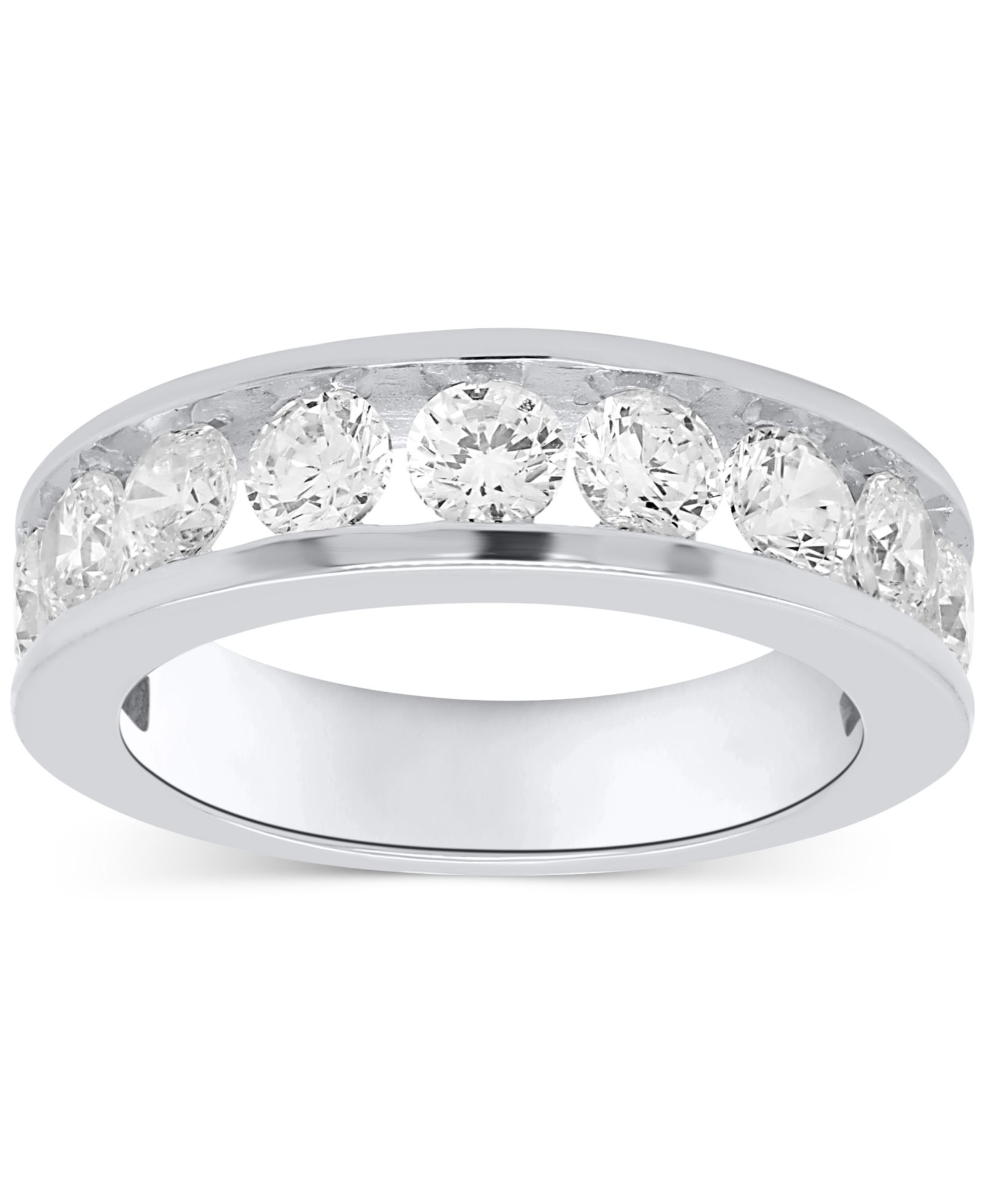 Forever Grown Diamonds Lab Grown Diamond Channel Set Band (2 ct. t.w.) in Sterling Silver or 14K Gold-Plated Sterling Silver
