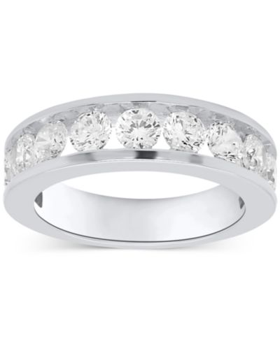 Forever Grown Diamonds Кольцо с лабораторными бриллиантами, Channel Set Band (2 ct. t.w.) из стерлингового серебра или позолоченного стерлингового серебра