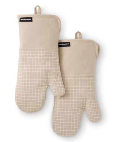 KitchenAid Gourmet Series Gridlines Oven Mitts Set, Pack of 2