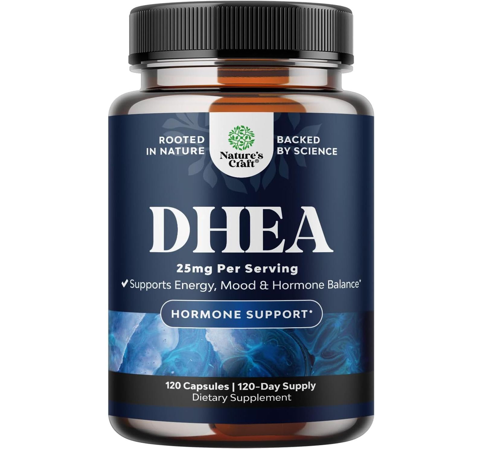 Nature's Craft DHEA 25mg для мужчин и женщин | Добавка для настроения, энергии и иммунитета, 120 шт