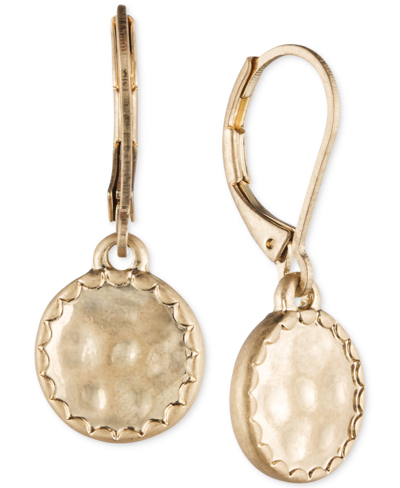 Серьги lonna & lilly Gold-Tone Hammered Disc Drop