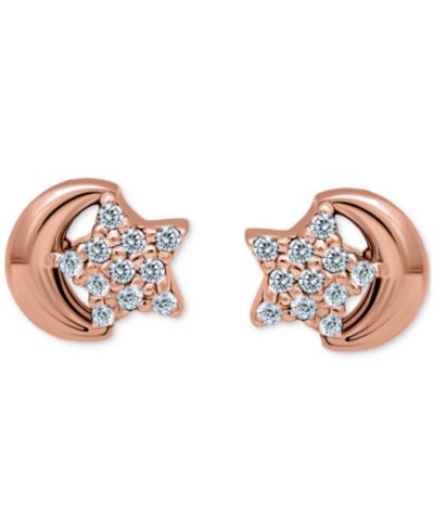 Серьги-гвоздики Giani Bernini Pavé Star & Moon