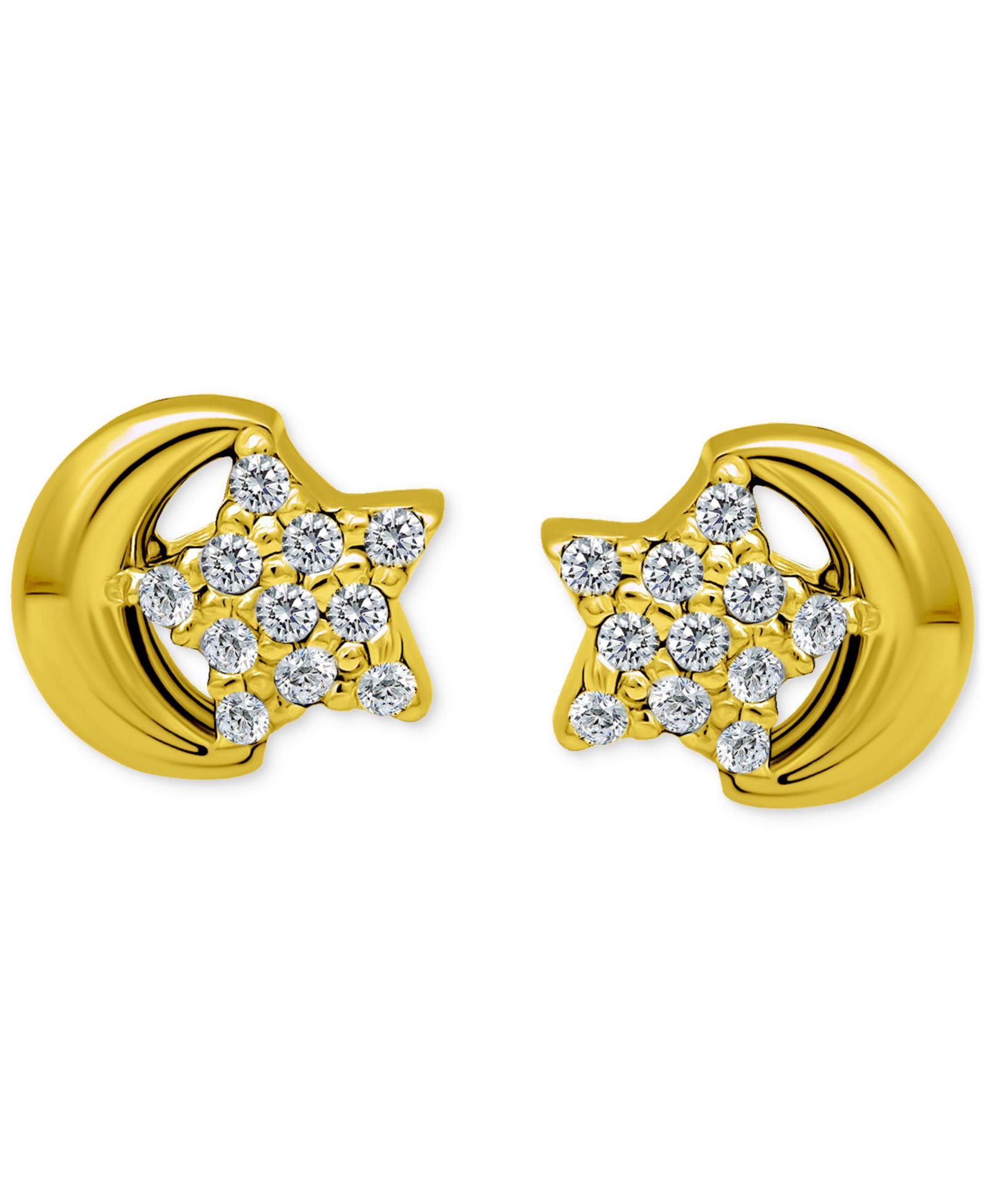 Серьги-гвоздики Giani Bernini Pavé Star & Moon