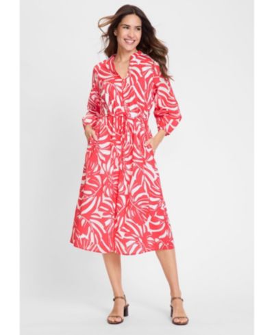Olsen Женское платье с принтом Palm Statement Print