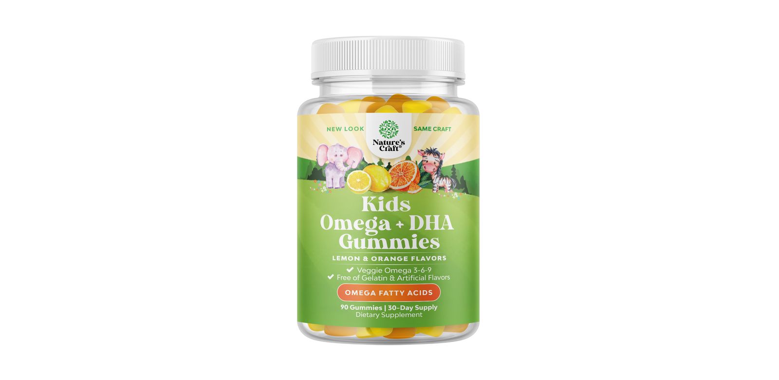 Детские жевательные витамины Kids Omega DHA Lemon & Orange Flavor 90ct