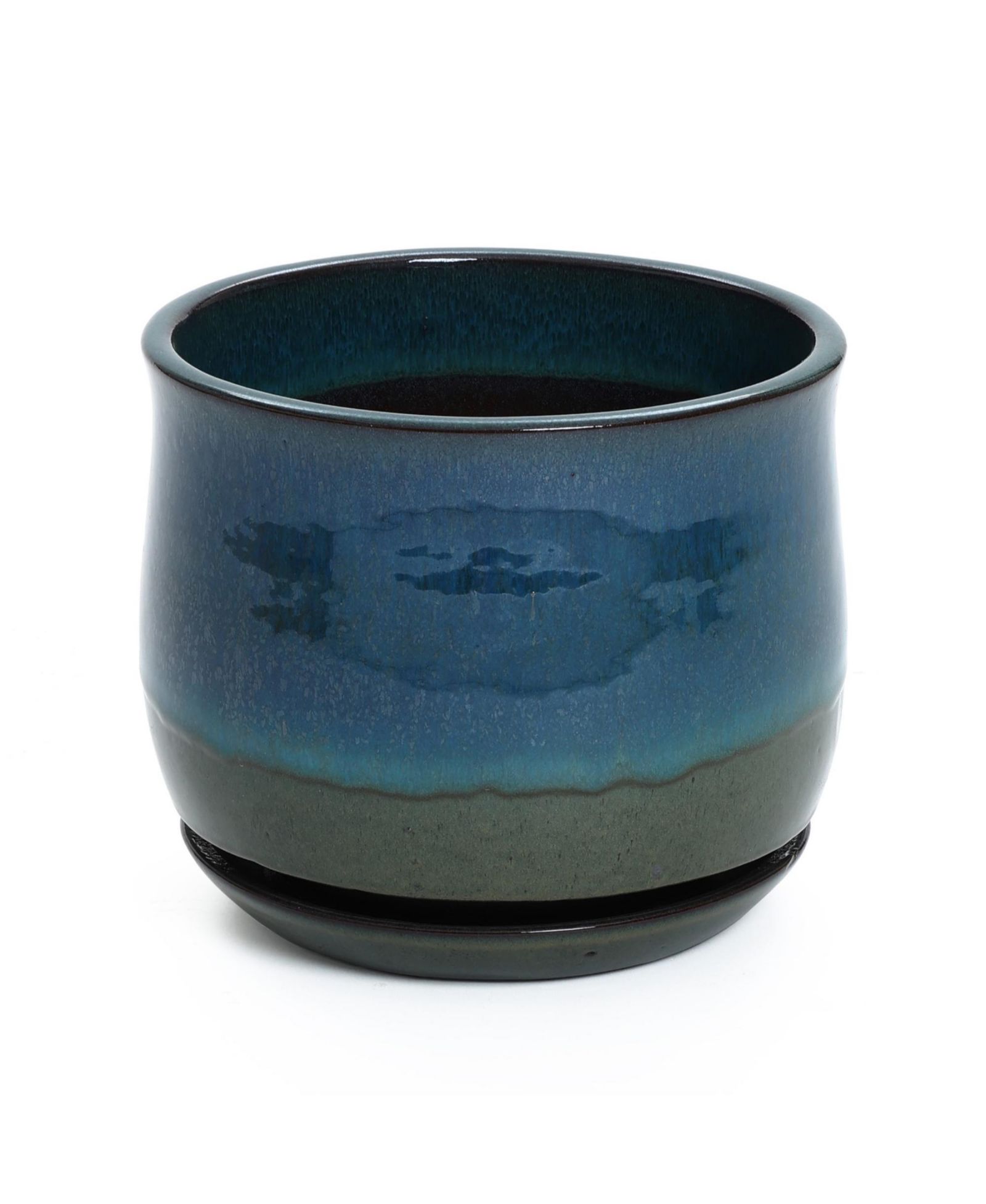 LuxenHome Ombre Decorative Ceramic Round Planter Pot