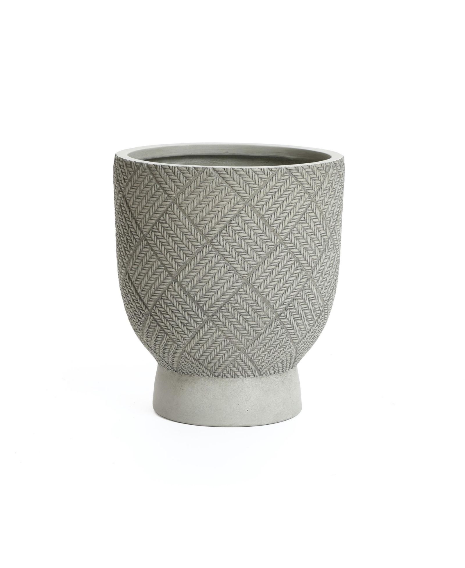 Декоративная ваза-урна LuxenHome Gray Glen Pattern 16.7-Inch Tall MgO