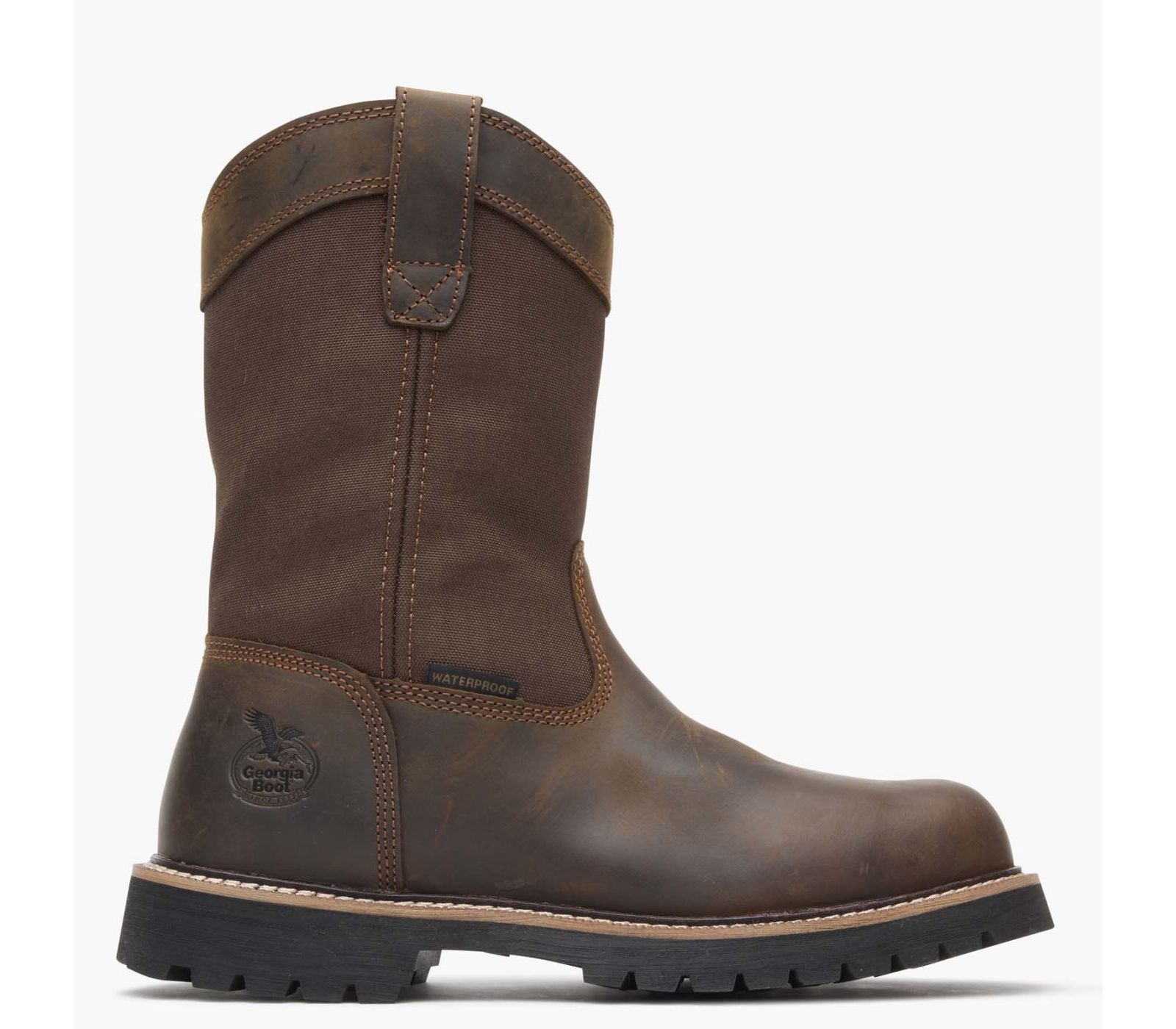GEORGIA BOOT Men's Core 37 Steel Toe Waterproof 10" Pull-On Work Boot