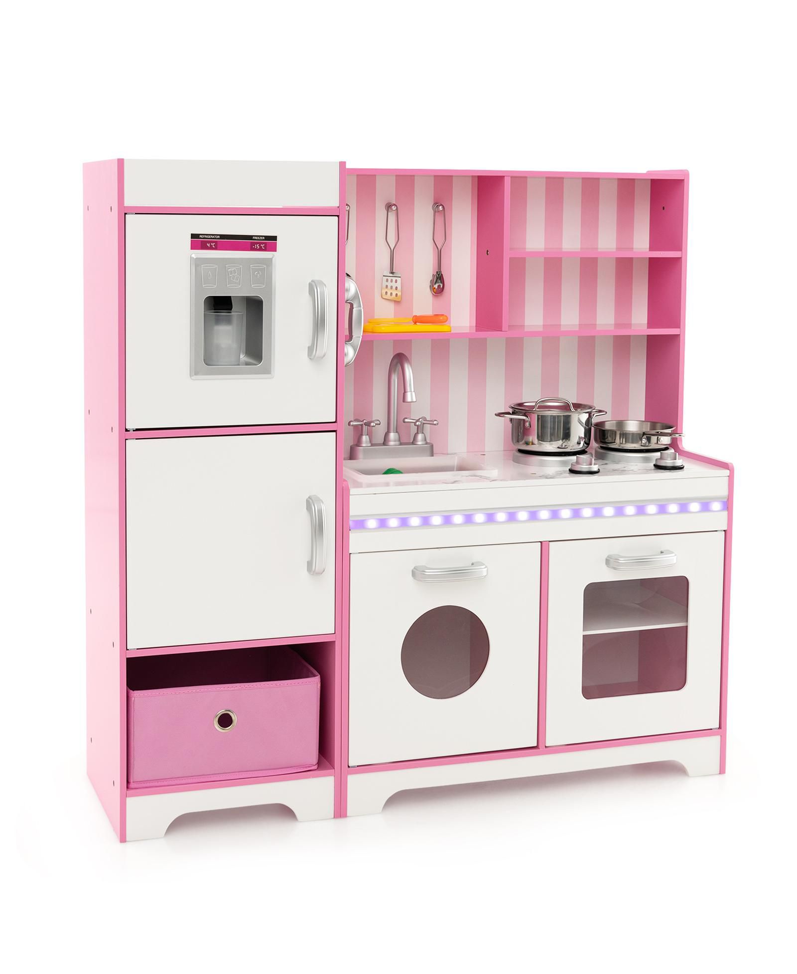 Детский игровой набор Mecale с деревянной кухней и LED подсветкой
