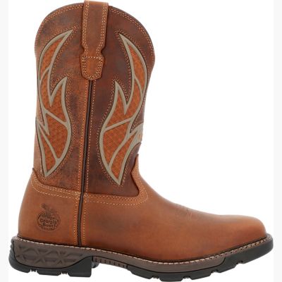 GEORGIA BOOT Men's Carbo-Tec FLX Pull-on with InsulKul Work Boot in Brown/Brick