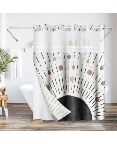 Штора для душа Americanflat Hookless Abstract with Sheer Panel