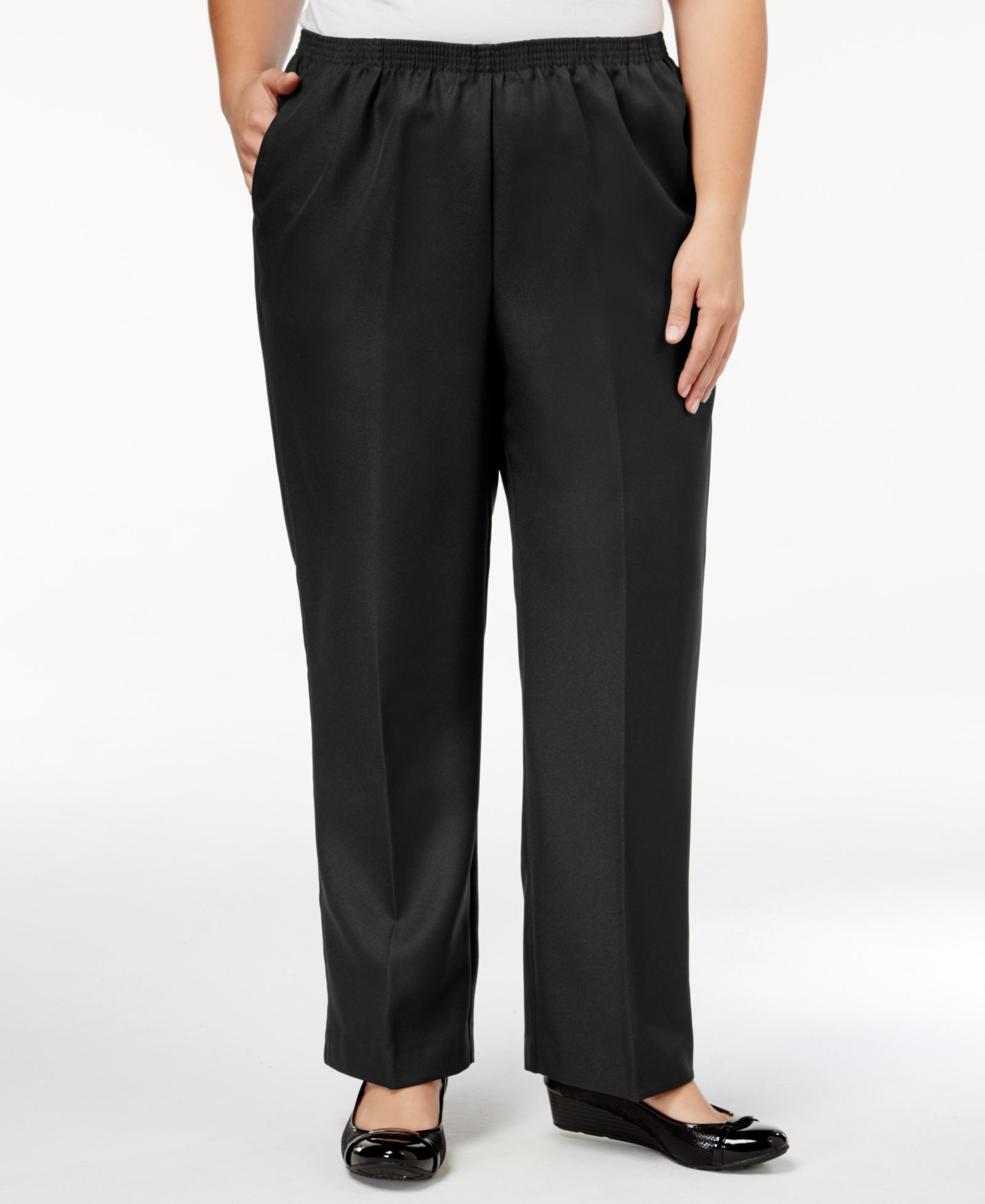 Брюки Alfred Dunner Plus Size Classic Pull-On Straight-Leg Average Length