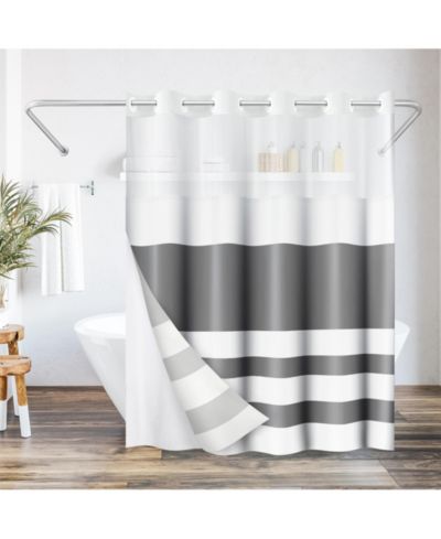 Штора для душа Americanflat 72x75 Hookless Abstract Grey White